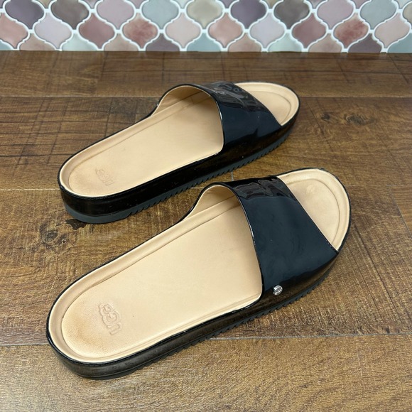 Women's Ugg Jane Black Patent Slide, Size 7.5 - Picture 5 of 14